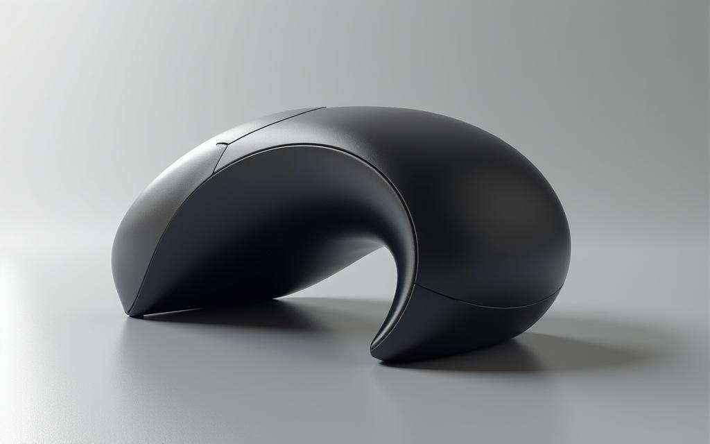 Un rendu 3D d'un produit de consommation au design ergonomique.